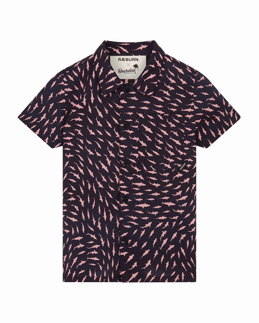Boardies X Raeburn Sharks Open Collar Shirt ruffle tops girls, long sleeve tees girls