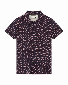 Boardies X Raeburn Sharks Open Collar Shirt ruffle tops girls, long sleeve tees girls