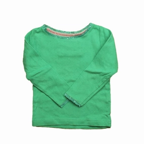 Boden Girls Green Long Sleeve Shirt Size: 3-4T ruffle tops girls, long sleeve tees girls