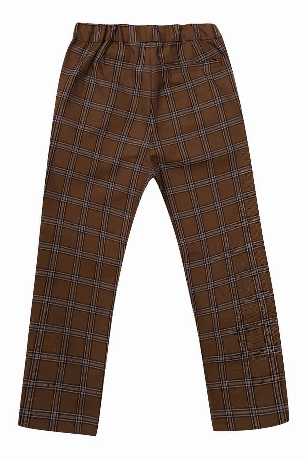 Bonpoint Girls Cafe Check Print Tailored Tasha Pants Girls Flared Leggings