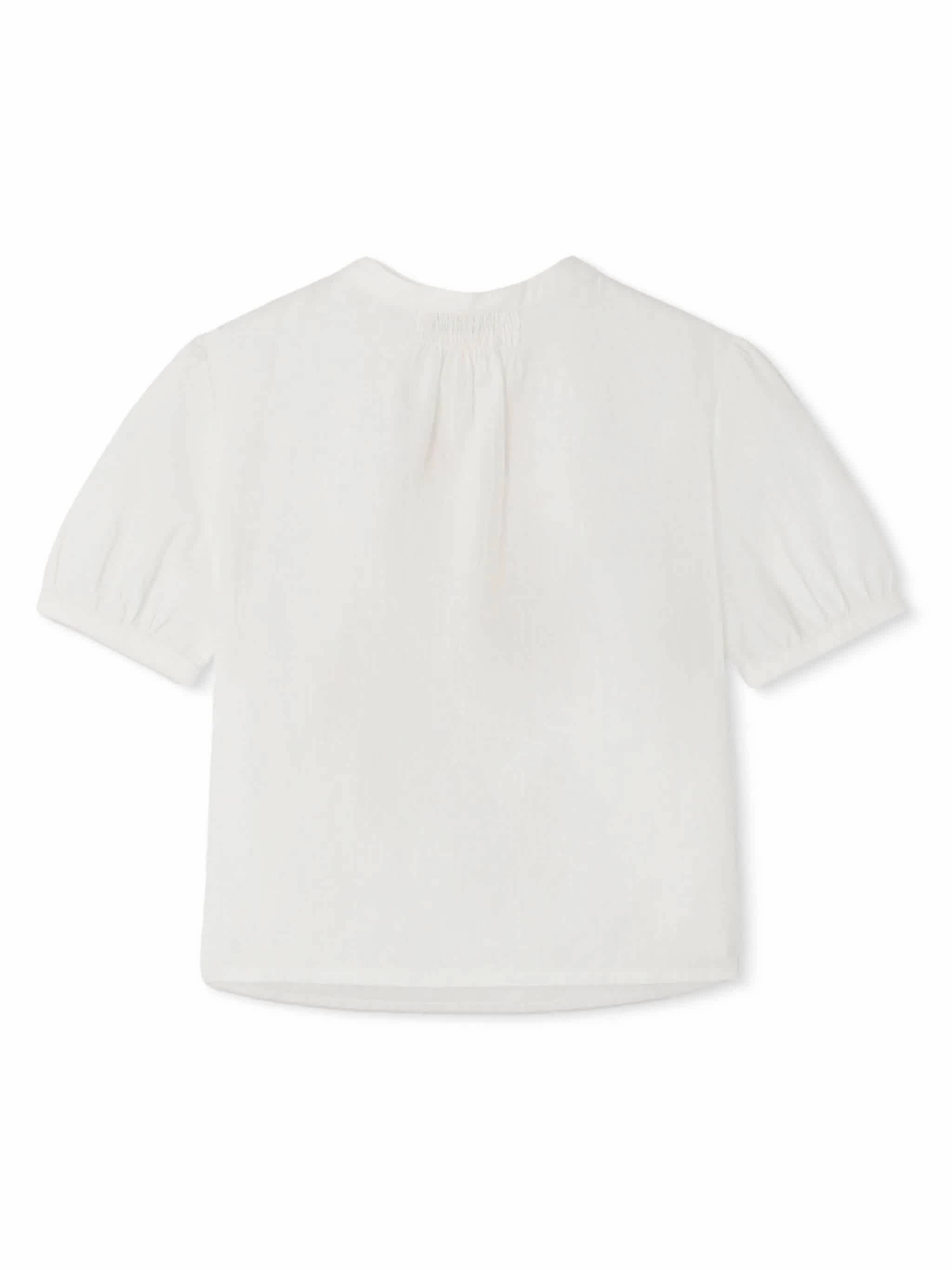 Bonpoint Girls Embroidered-Logo Cotton Blouse Girls Tunic Top
