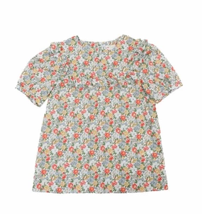 Bonpoint Girls Floral Print Ruffle-Trim Blouse ruffle tops girls, long sleeve tees girls