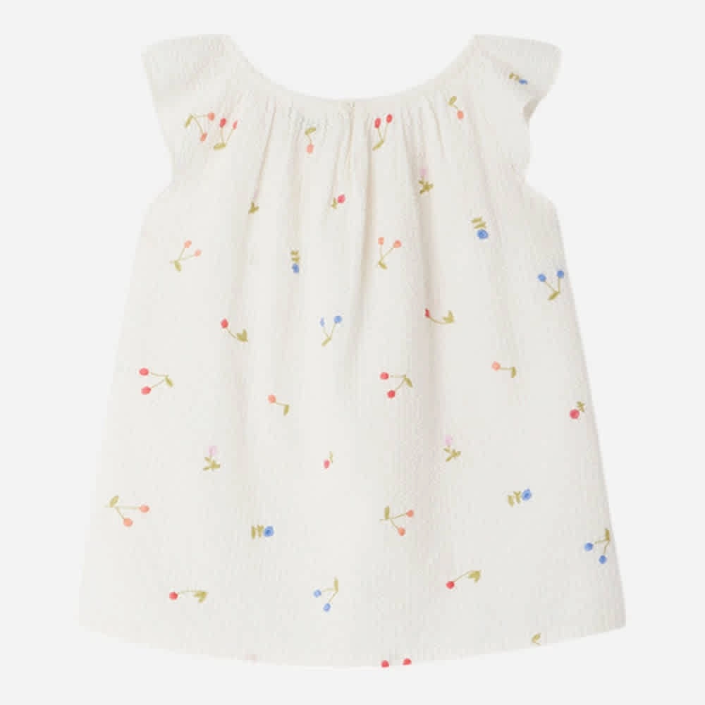 Bonpoint Girls Genia Cherries Cotton Blouse Girls Tunic Top