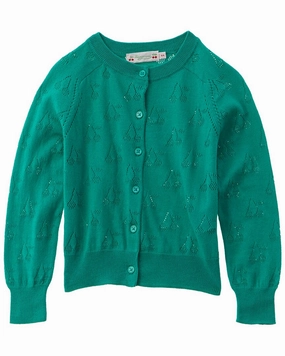 BONPOINT Pointelle Cardigan ruffle tops girls, long sleeve tees girls