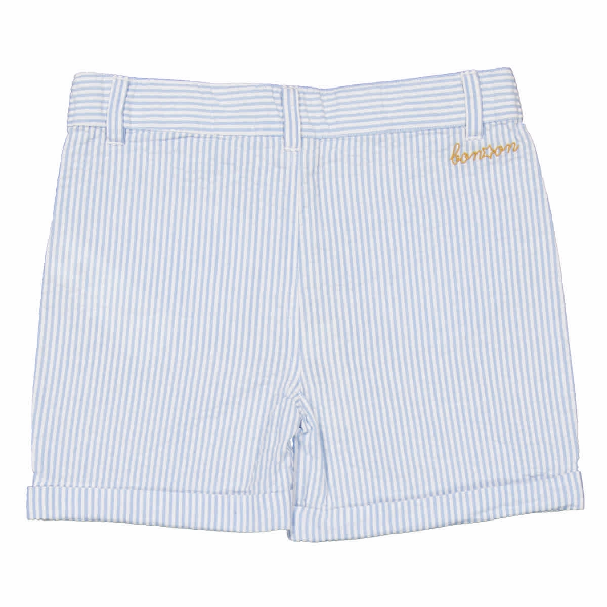 Bonton Kids Farah Striped Heart Pocket Shorts Girls Scallop Hem Shorts