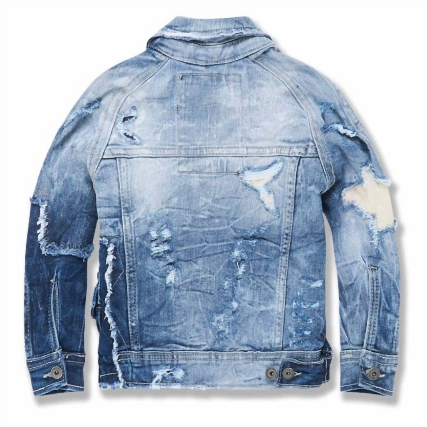 Boy's Ambition Denim Trucker Jacket In Aged Wash Boys Waterproof Parka