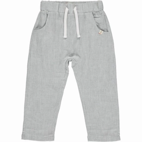 Boy's Bosun Cotton Pants In Grey Stripe boys jogger pants, school uniform pants boys