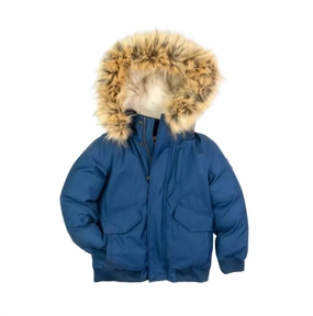 Boy's City Transit Coat In Classic Blue winter jackets for boys, lightweight puffer boys