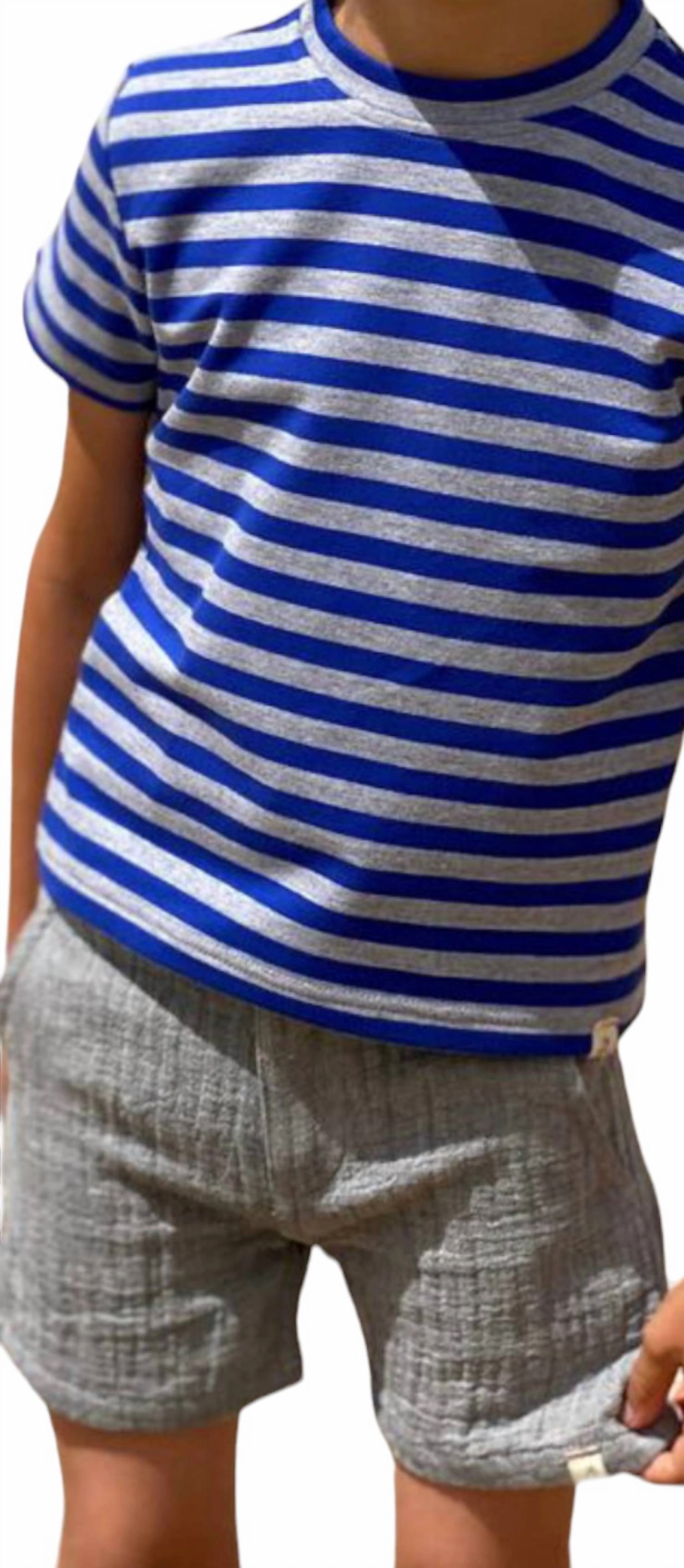 Boy's Crew Gauze Shorts In Grey Boys Drawstring Athletic Shorts
