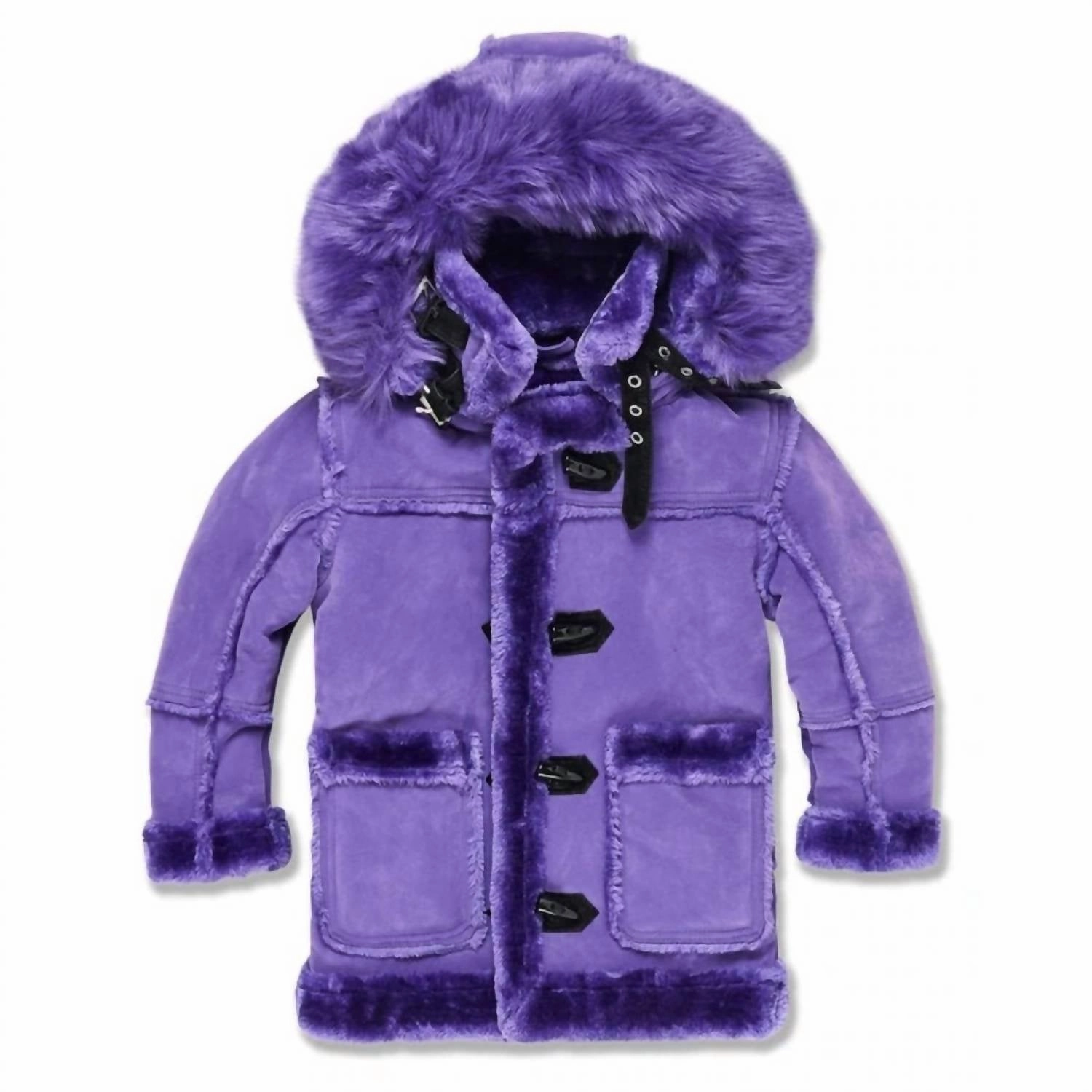 Boy's Denali Shearling Jacket In Purple winter jackets for boys, lightweight puffer boys