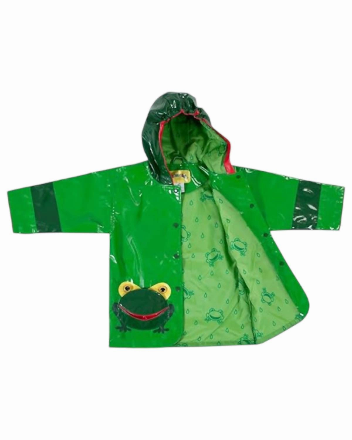 Boy's Frog Rain Coat In Green Boys Waterproof Parka