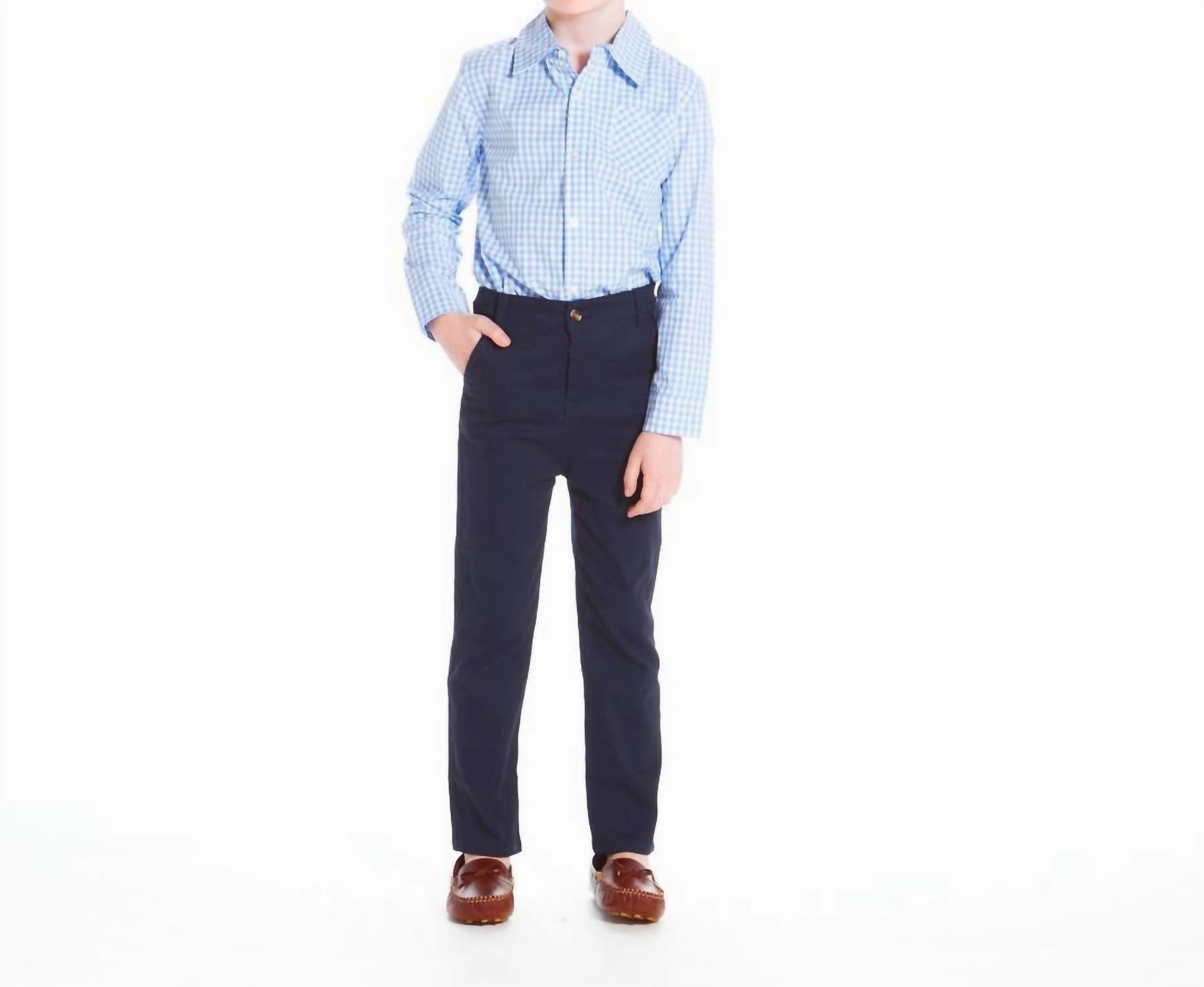 Boy's Gingham Button Down Shirt In Light Blue Check graphic tees for boys, polo shirts boys