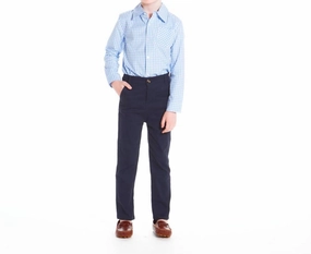 Boy's Gingham Button Down Shirt In Light Blue Check graphic tees for boys, polo shirts boys