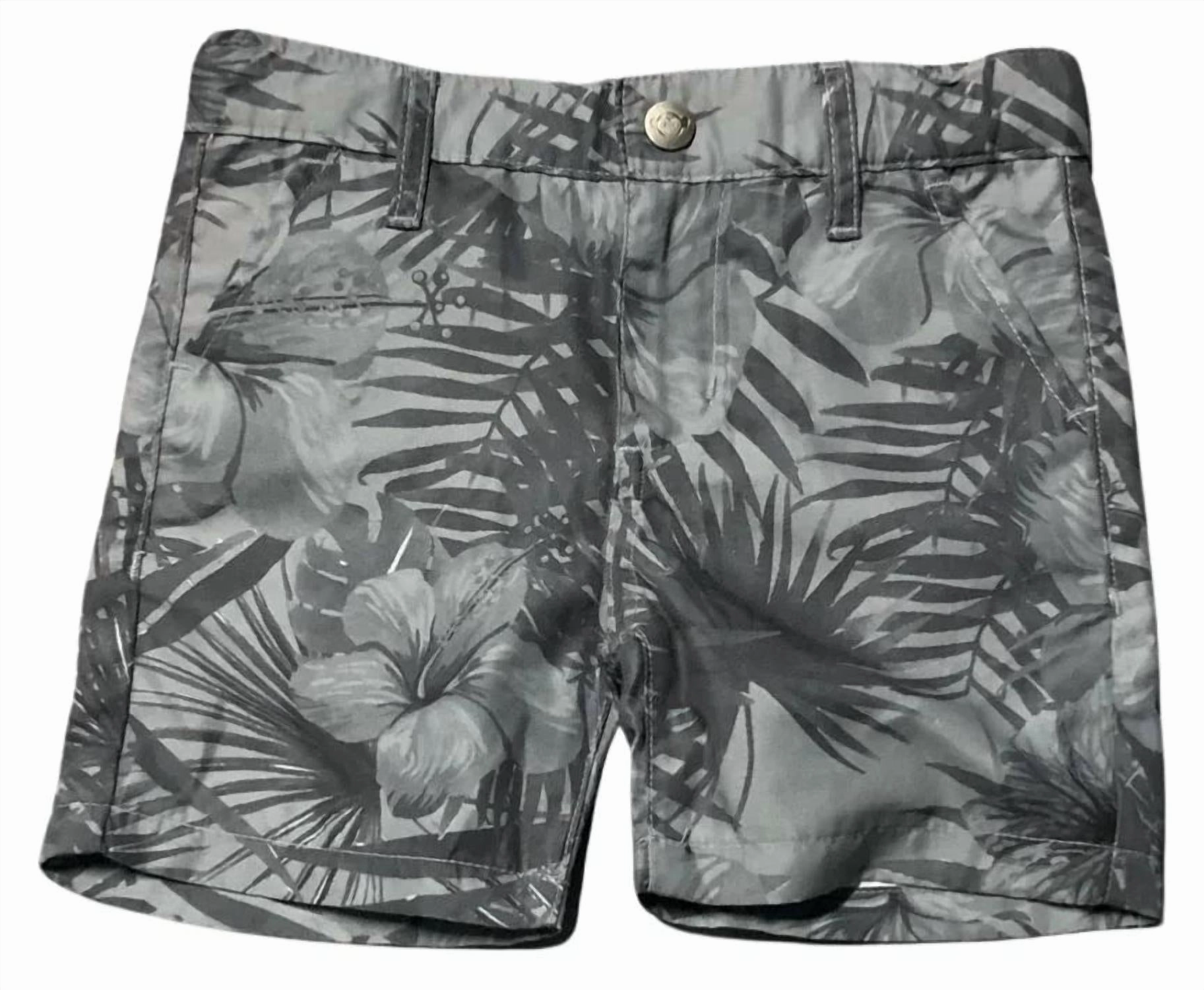 Boy's Night Floral Shorts In Green/ Black Boys Drawstring Athletic Shorts