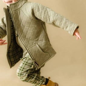 Boy's Organic Merino Wool Zip Jacket In Olive winter jackets for boys, lightweight puffer boys