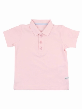 Boy's Pique Short Sleeve Polo Shirt In Pink graphic tees for boys, polo shirts boys