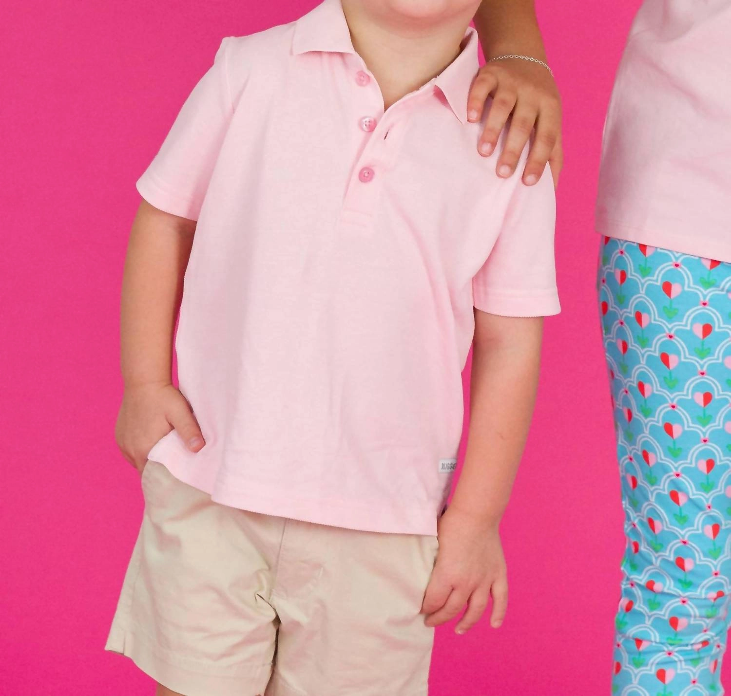 Boy's Pique Short Sleeve Polo Shirt In Pink Boys Henley T Shirt