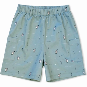 Boy's Play Wedgehog Print Shorts In Blue boys athletic shorts, cargo shorts boys