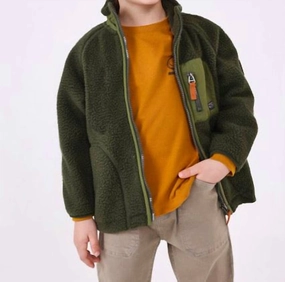 Boy's Polar Fleece Jacket In Oregano winter jackets for boys, lightweight puffer boys