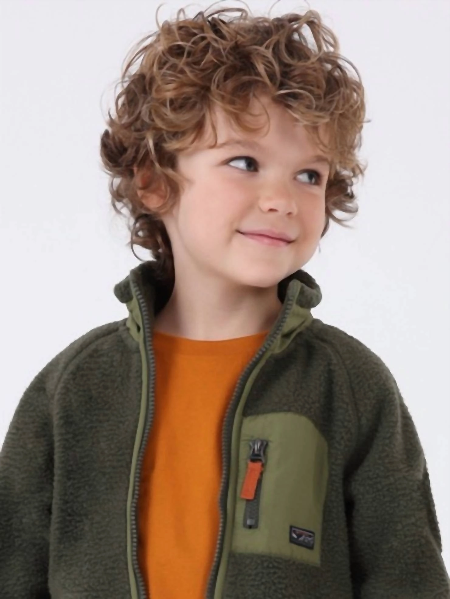 Boy's Polar Fleece Jacket In Oregano Boys Waterproof Parka