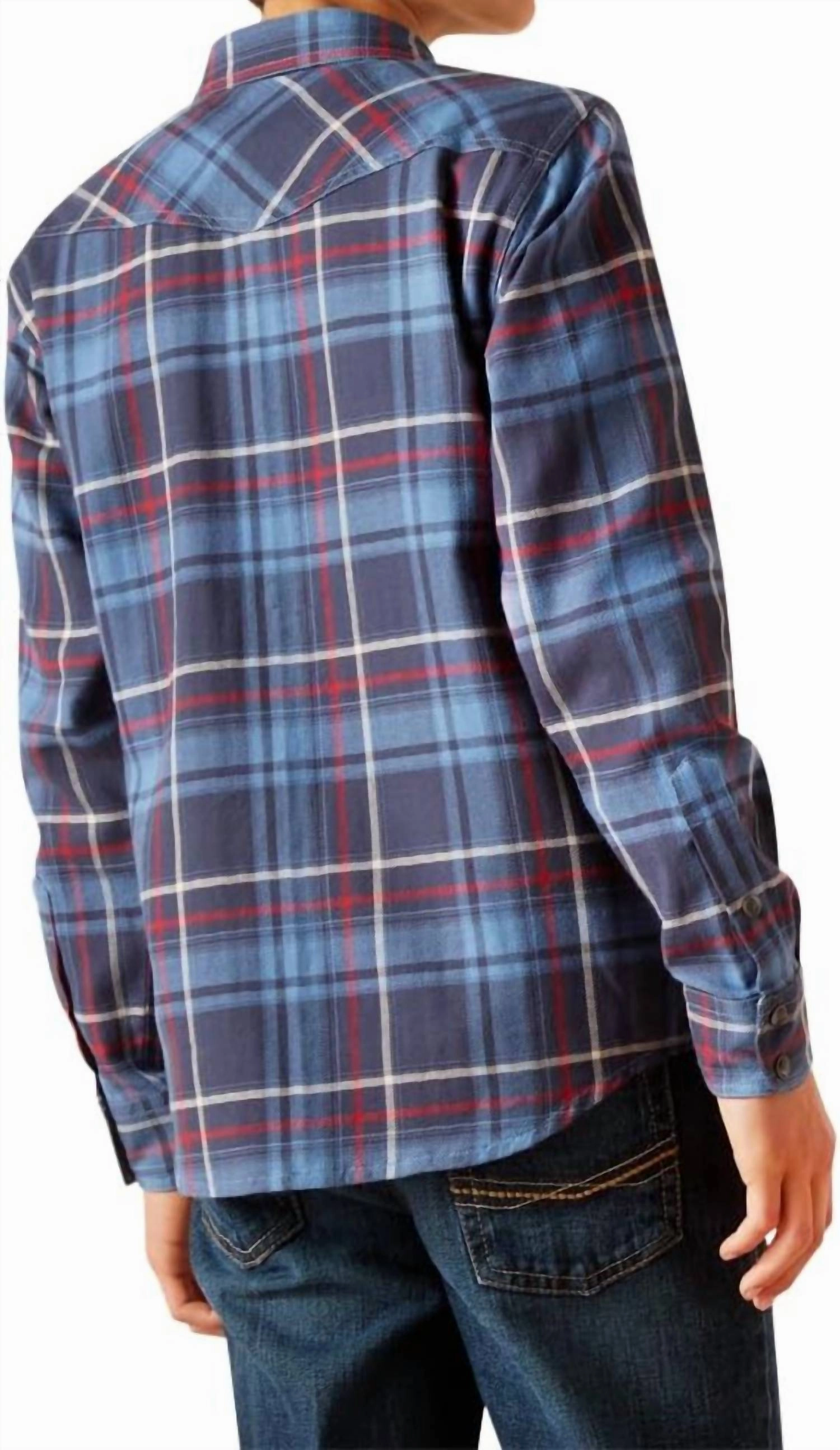 Boy's Retro Mood Fit Shirt In Indigo Boys Henley T Shirt