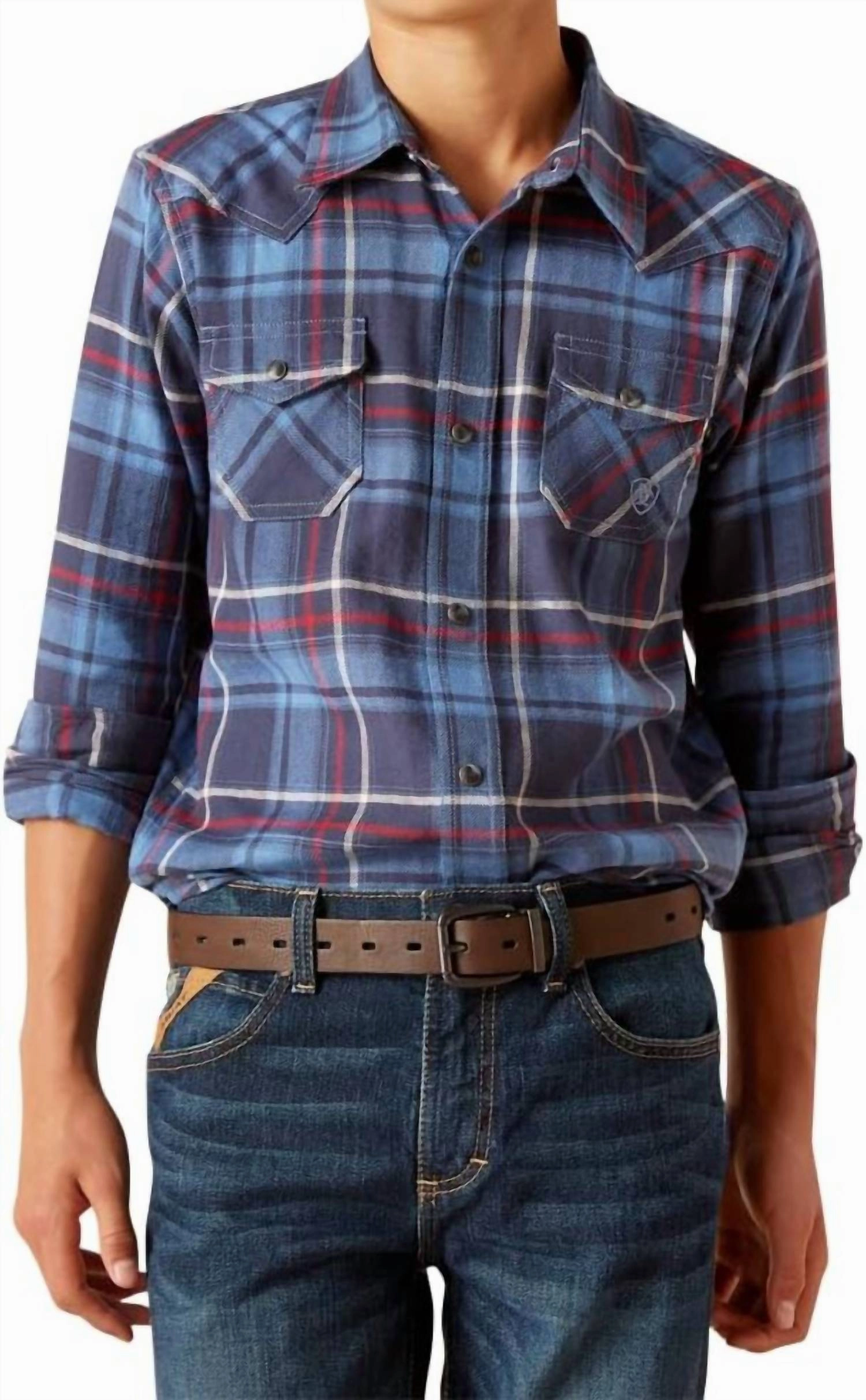 Boy's Retro Mood Fit Shirt In Indigo graphic tees for boys, polo shirts boys