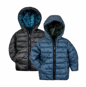 Boy's Reversible Puffer In Skater Vibes winter jackets for boys, lightweight puffer boys
