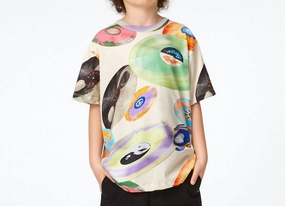 Boy's Riley Short Sleeve Tee In Records Light graphic tees for boys, polo shirts boys