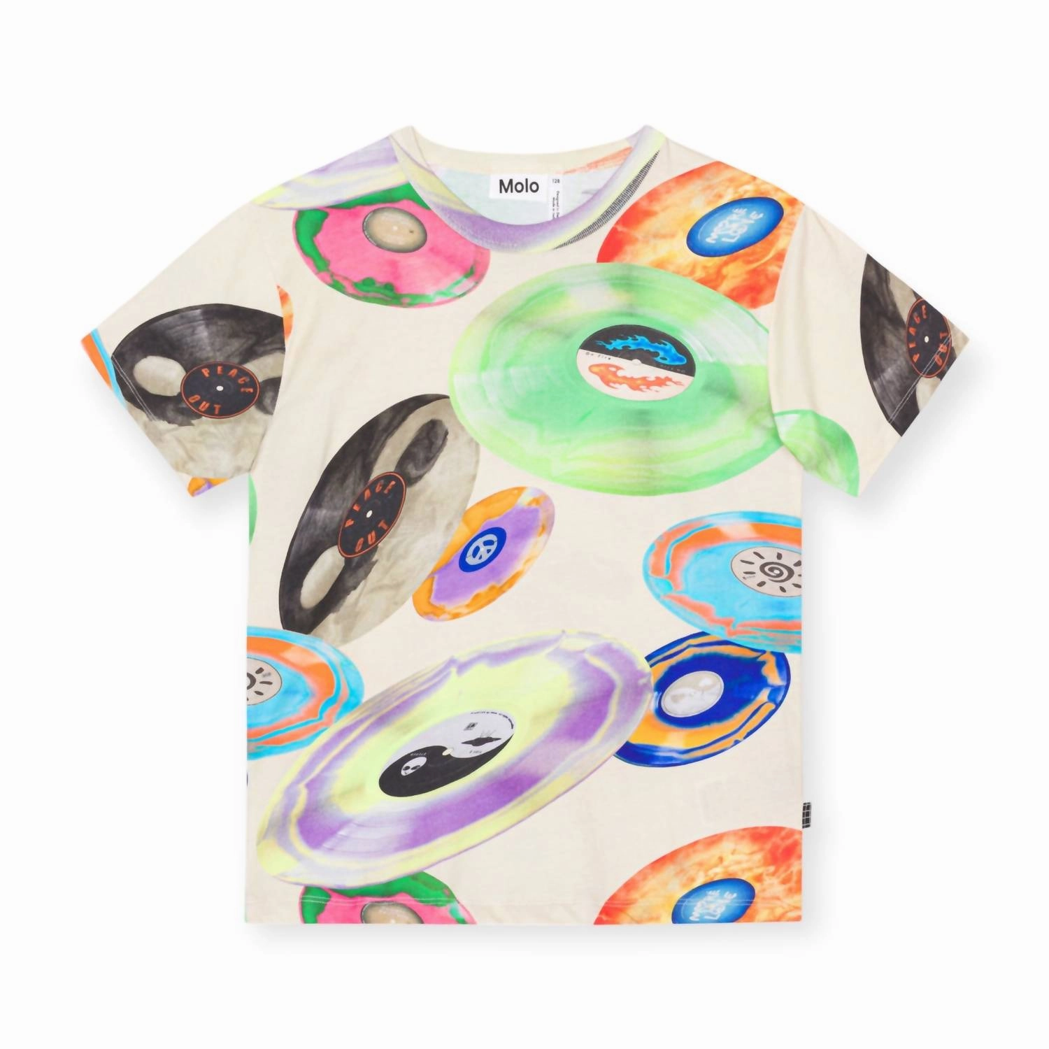 Boy's Riley Short Sleeve Tee In Records Light Boys Henley T Shirt