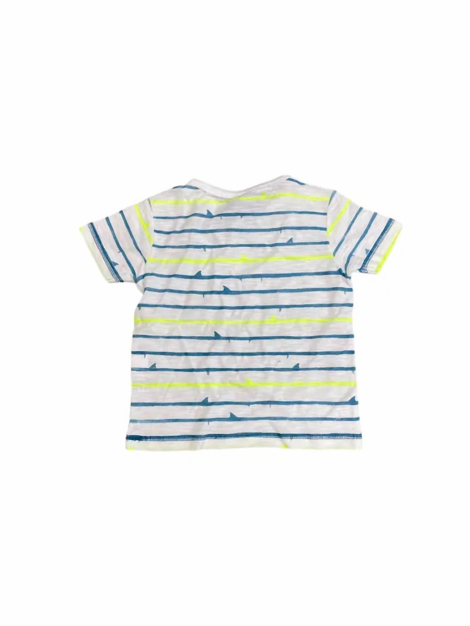 Boy's Shark Fin Stripe Tee In Multi Boys Henley T Shirt
