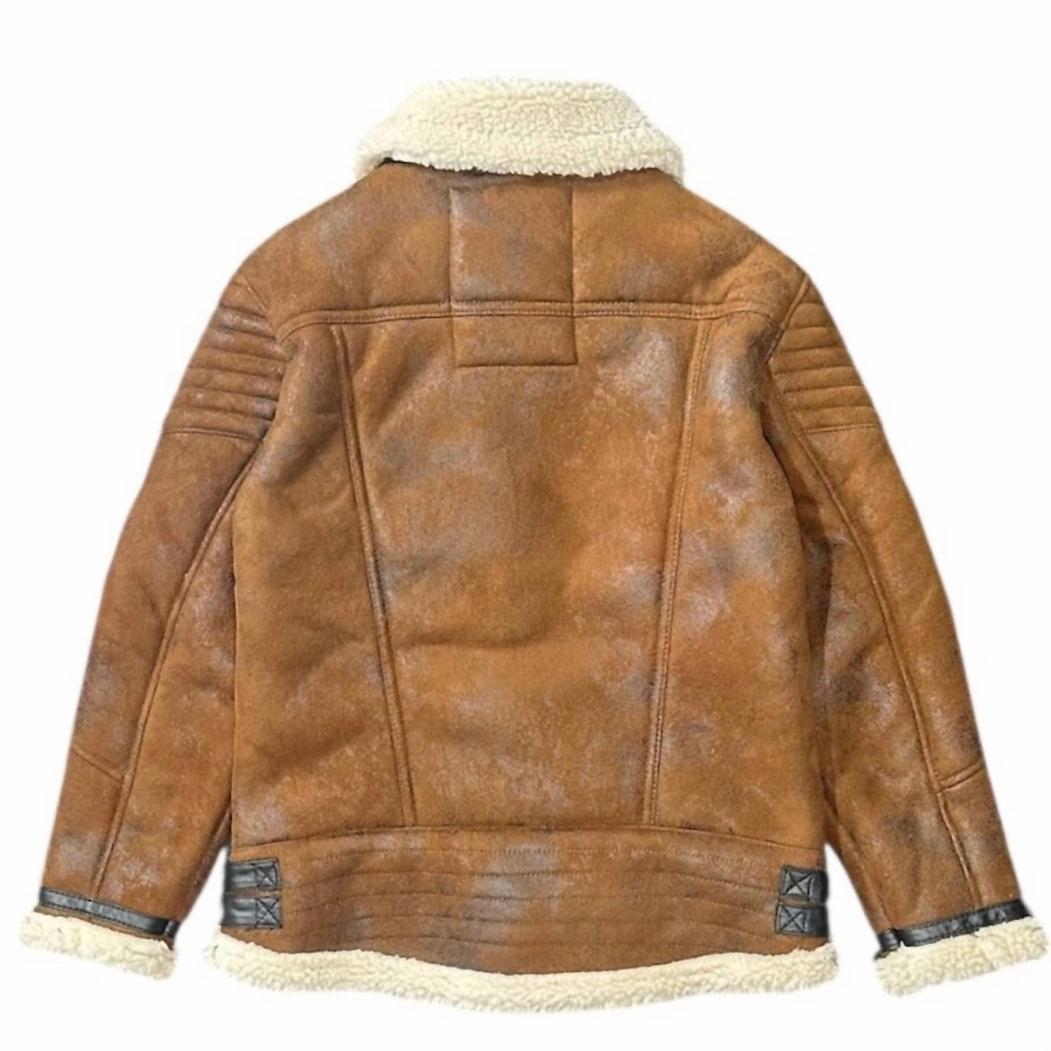 Boy's Sherpa Lined Jacket In Mocha Boys Waterproof Parka