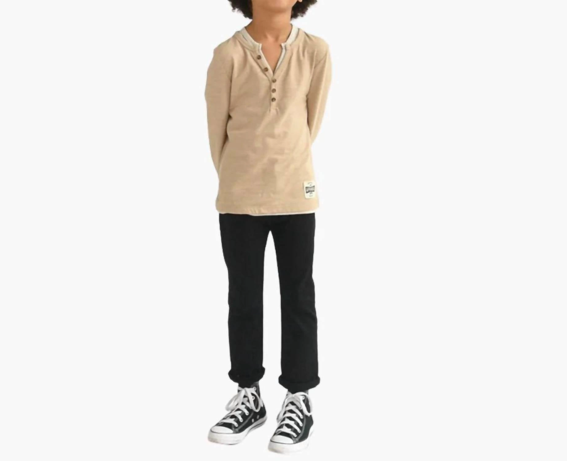 Boy's Skinny Twill Pant In Vintage Black boys jogger pants, school uniform pants boys