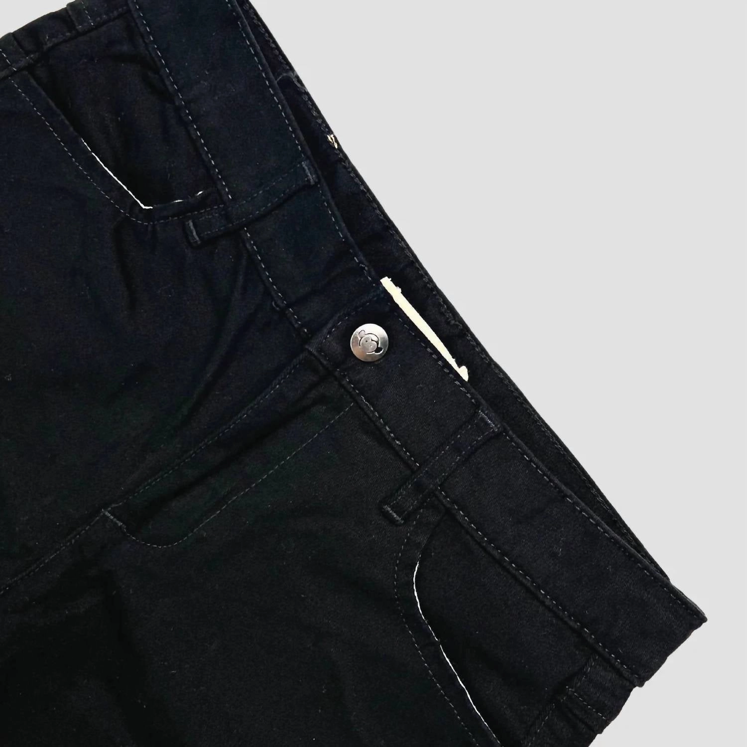 Boy's Skinny Twill Pant In Vintage Black Boys Elastic Waist Trousers