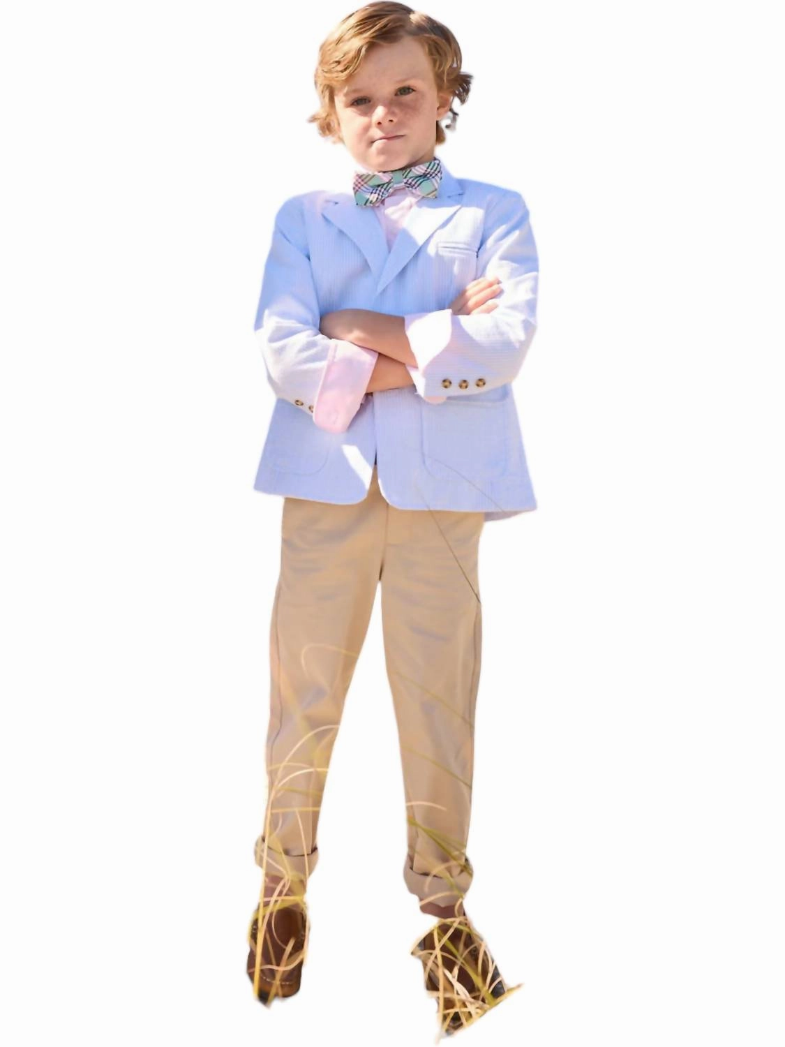 Boy's Slim Pants In Stone Twill Boys Elastic Waist Trousers