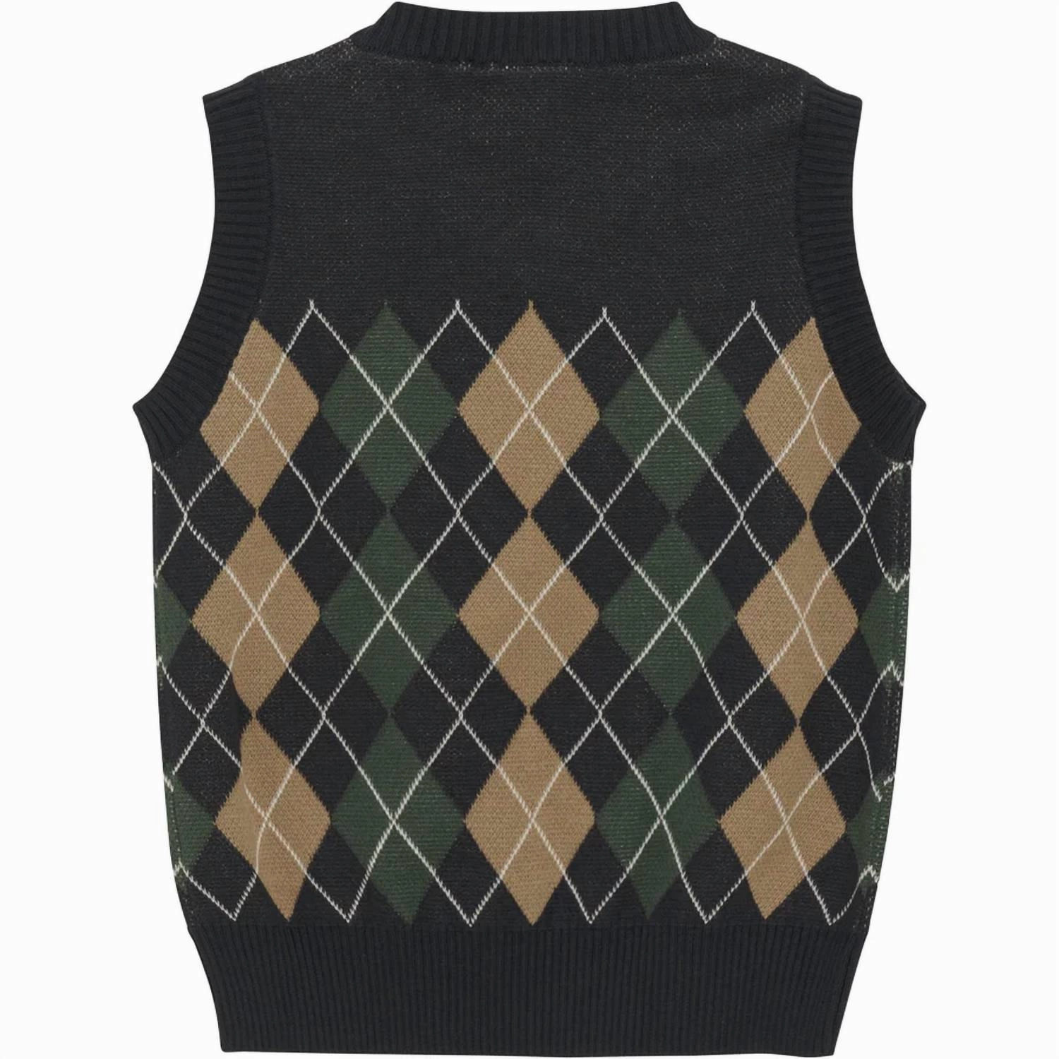 Boy's Slipover Knit Vest In Navy Forest Boys Waterproof Parka