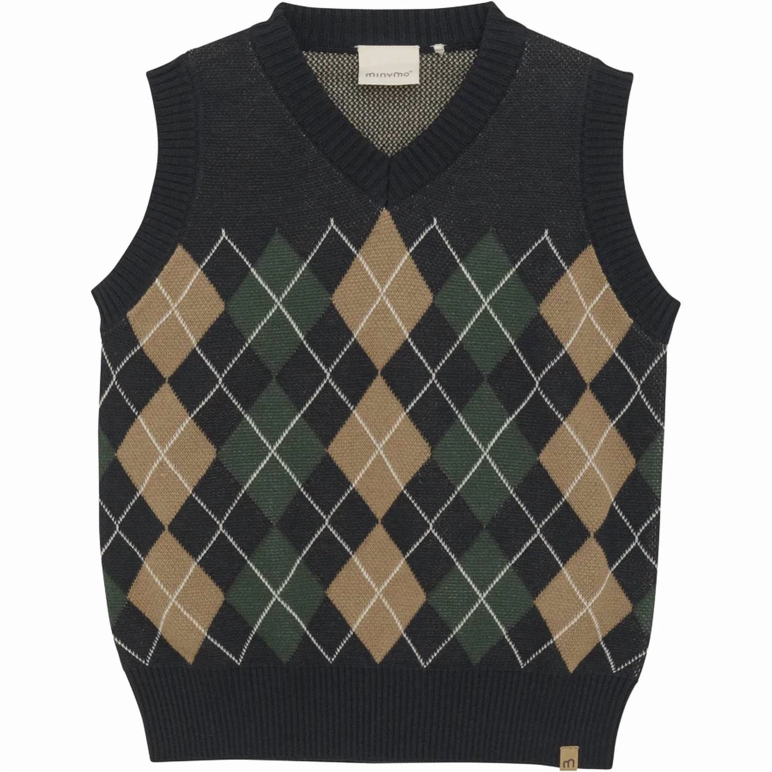 Boy's Slipover Knit Vest In Navy Forest winter jackets for boys, lightweight puffer boys
