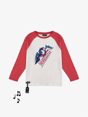 Boy's Snowboard Sound Tee In White/red graphic tees for boys, polo shirts boys