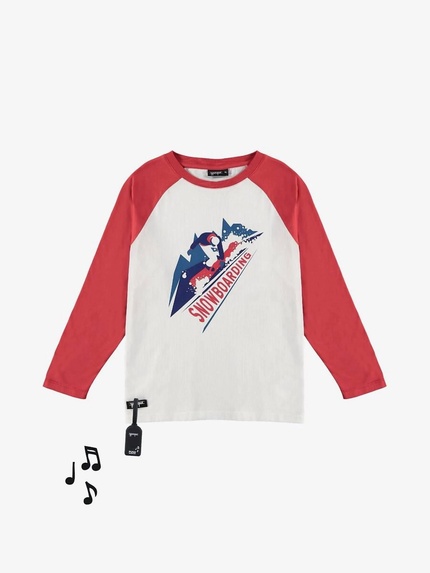 Boy's Snowboard Sound Tee In White/red graphic tees for boys, polo shirts boys