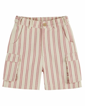 Boy's Stripe Cargo Shorts In Pink boys athletic shorts, cargo shorts boys