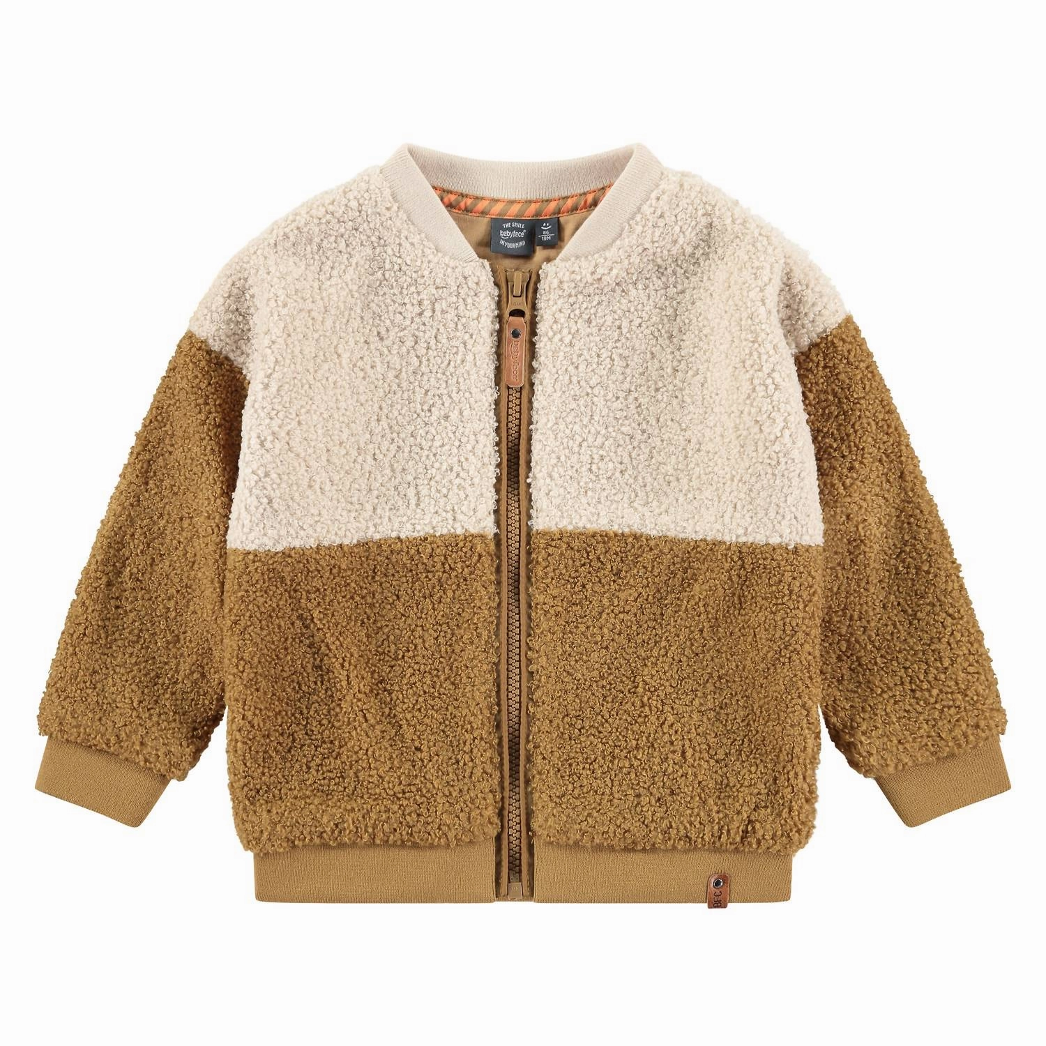 Boy's Teddy Cardigan In Brown/ecru winter jackets for boys, lightweight puffer boys