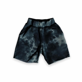 Boy's Tie Dye Fleece Short In Black Spark boys athletic shorts, cargo shorts boys
