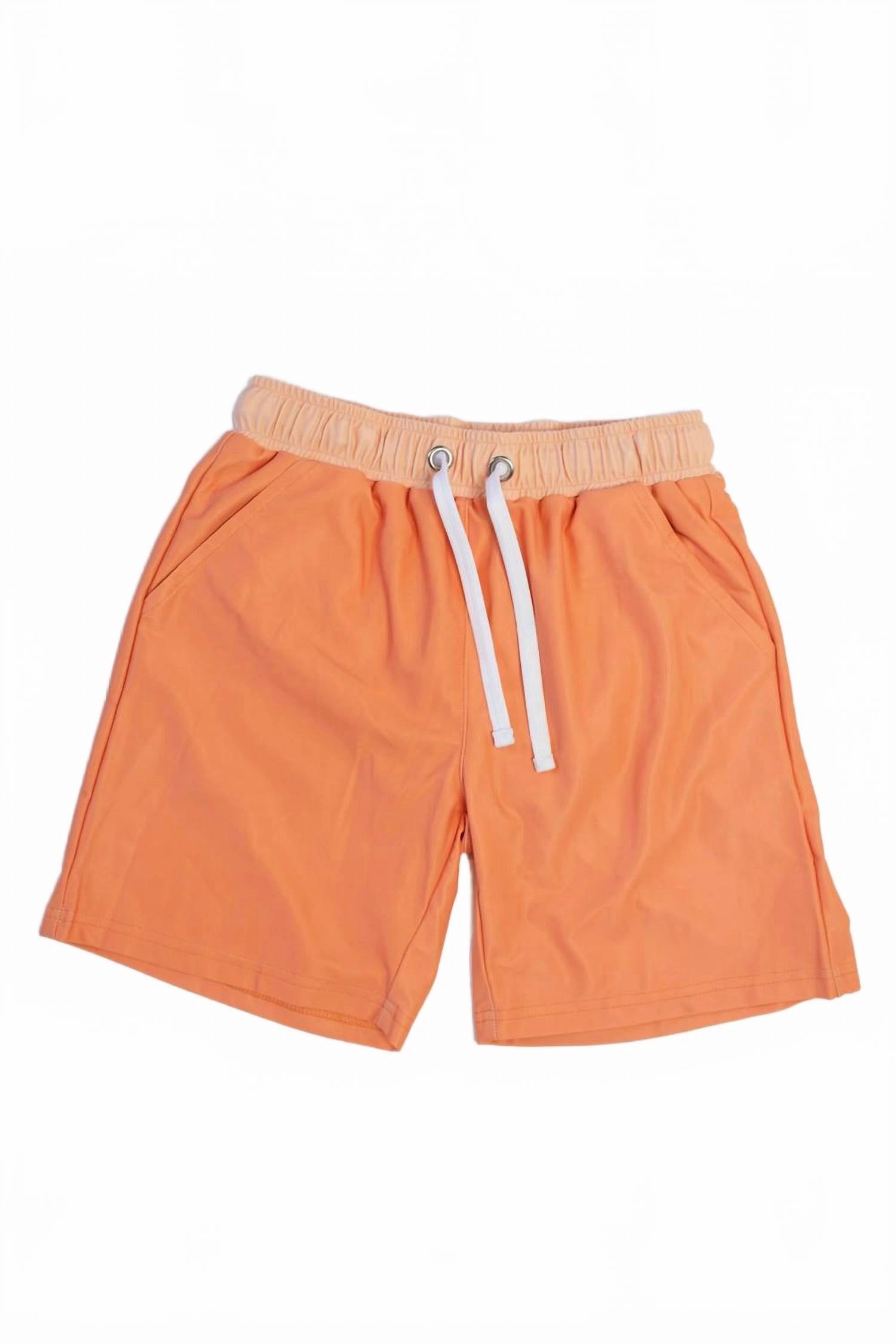 Boy's Upf 50 Swimwear   Liner Shorts In Orange Sherbet Boys Drawstring Athletic Shorts