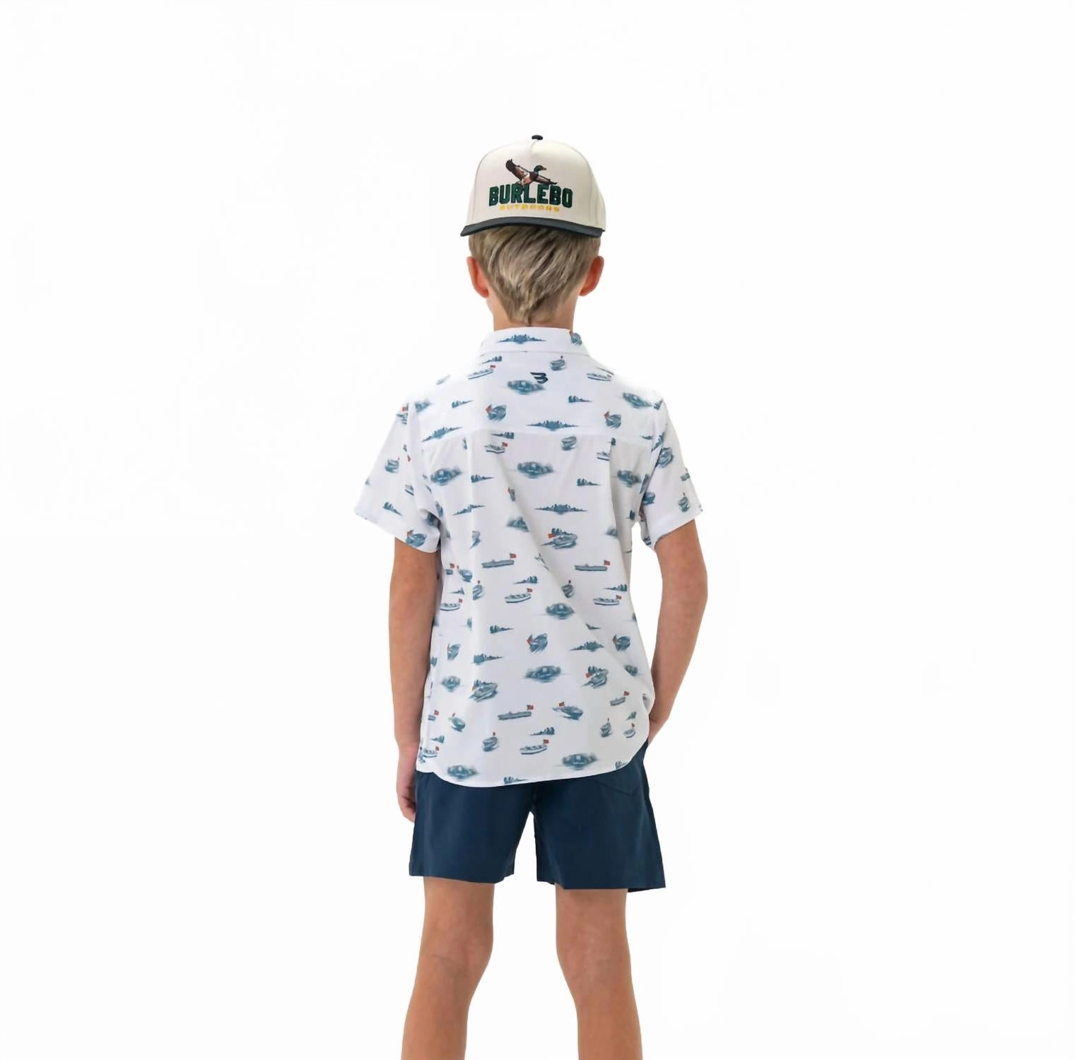 Boy's Youth Perf Button Up In Lake Weekend Boys Henley T Shirt