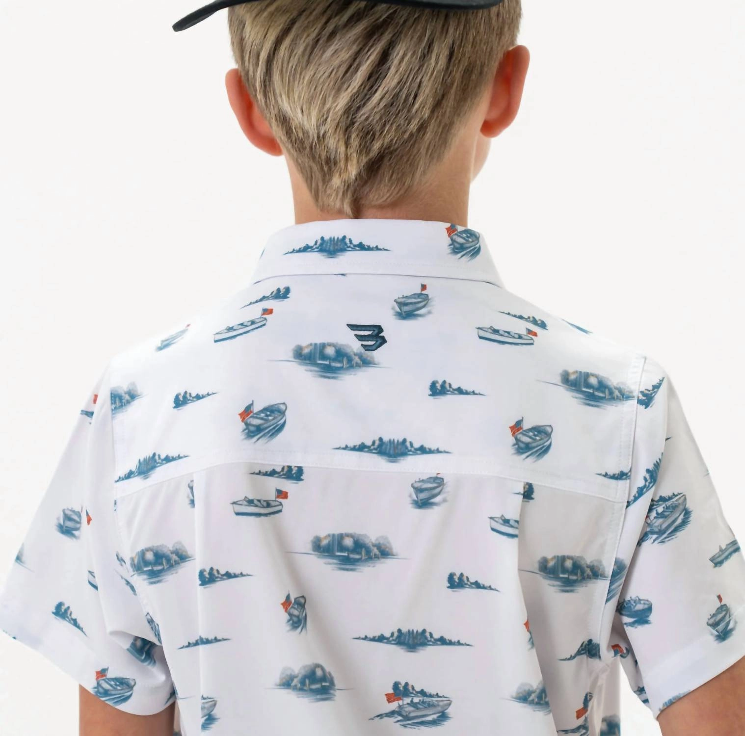 Boy's Youth Perf Button Up In Lake Weekend Boys Henley T Shirt