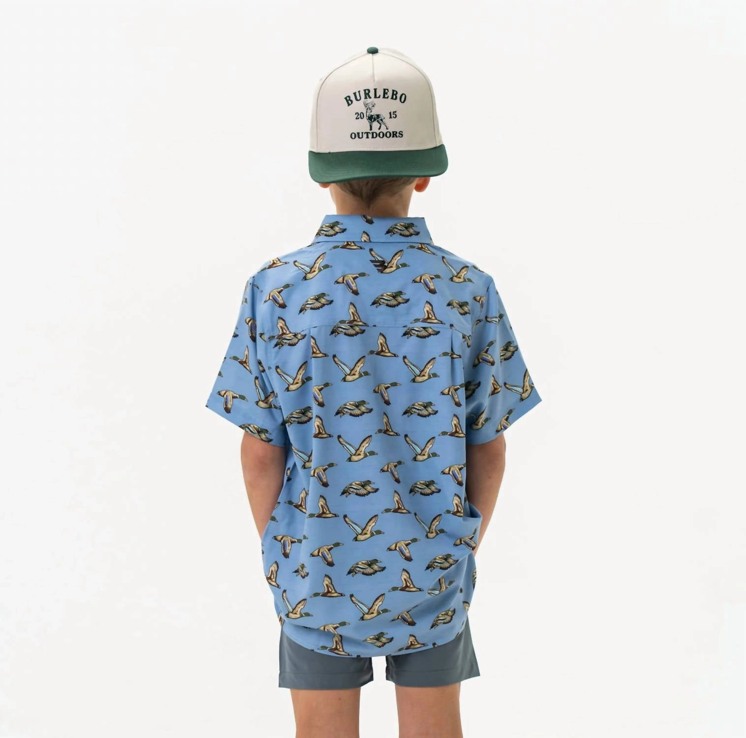 Boy's Youth Performance Button Up In Jumbo Mallard Boys Henley T Shirt