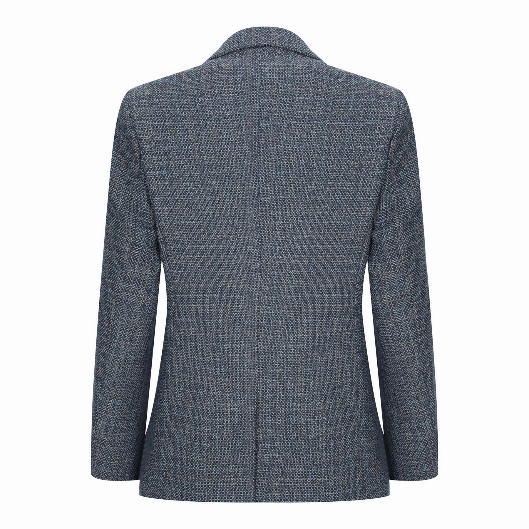 Boys 3 Piece Blue Tweed Check Vintage Retro Suit Boys Summer Matching Set