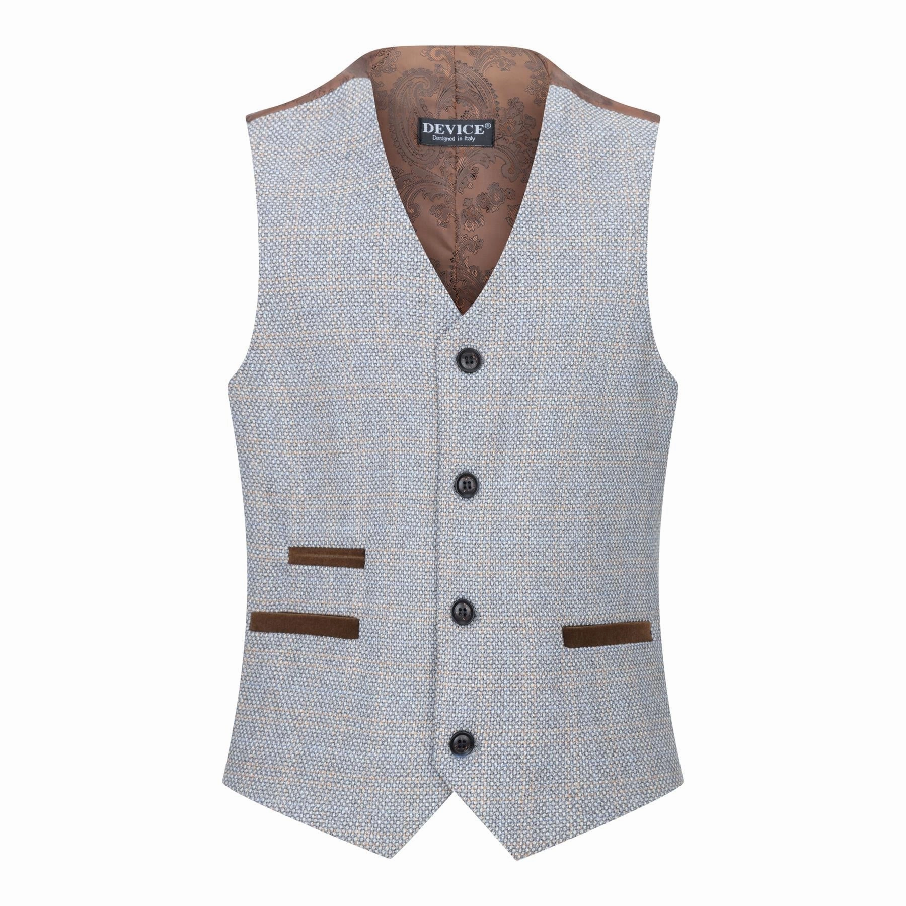 Boys 3 Piece Cream Tweed Check Vintage Retro Suit Boys Summer Matching Set