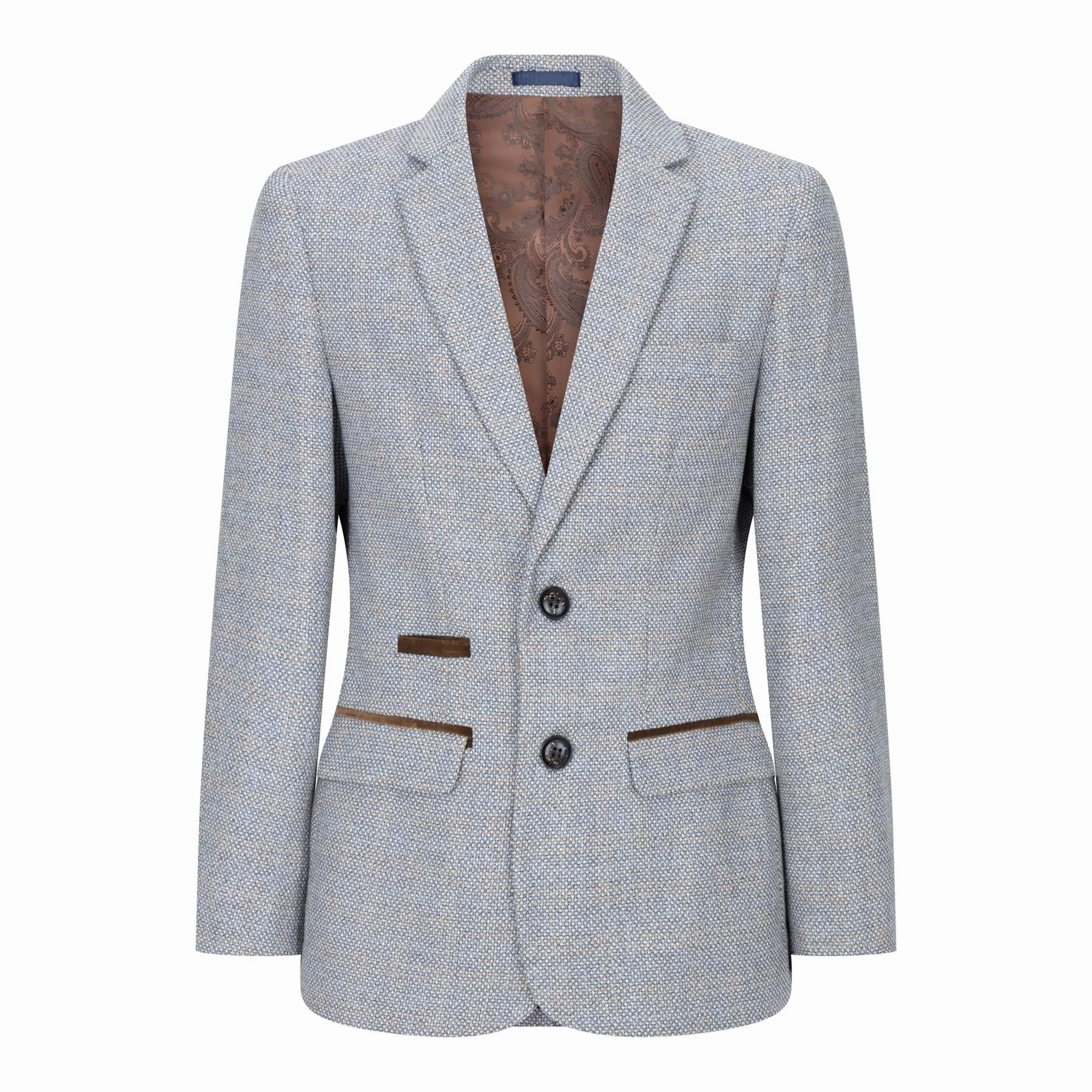 Boys 3 Piece Cream Tweed Check Vintage Retro Suit Boys Summer Matching Set