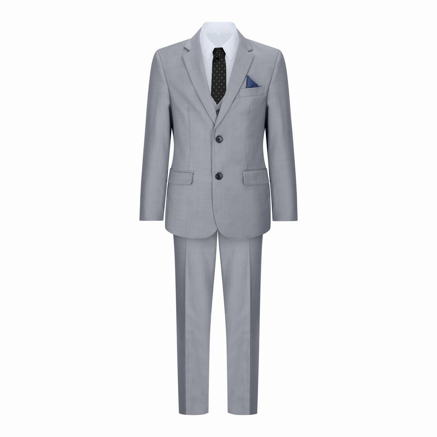 Boys 3 Piece Light Grey Classic Retro Suit Boys Summer Matching Set
