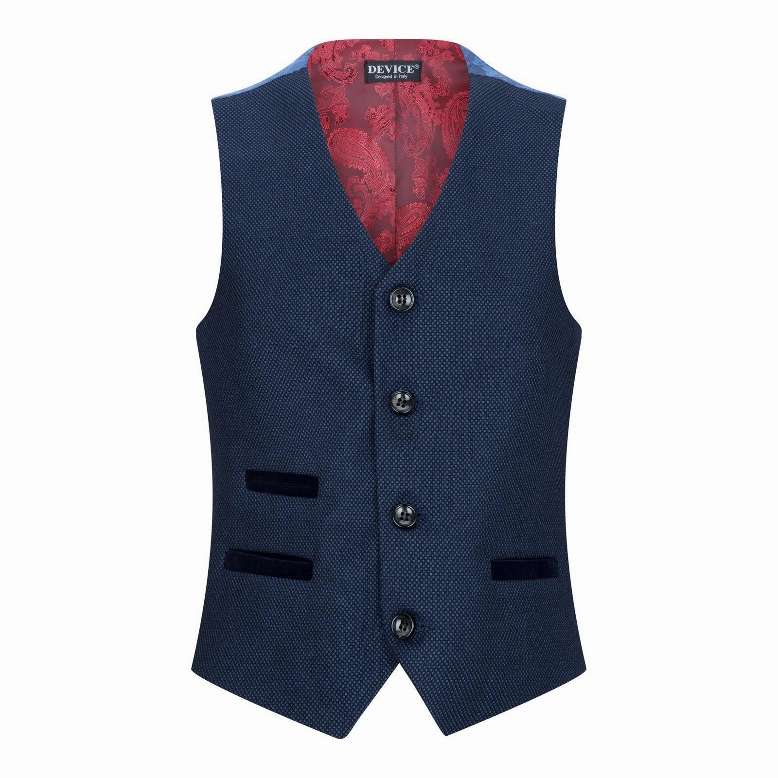 Boys 3 Piece Navy Blue Birdseye Tweed Suit Boys Summer Matching Set